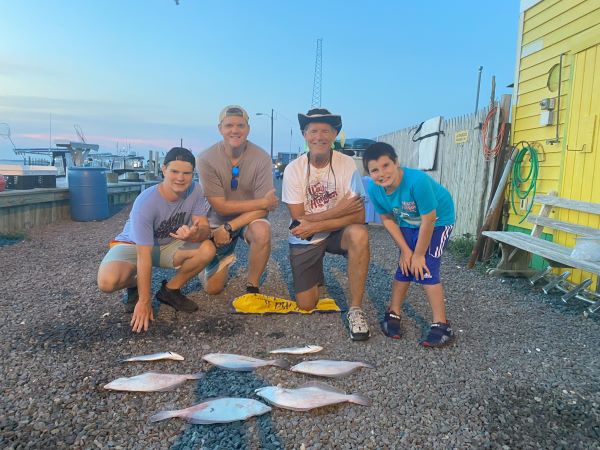 Friends fishing in Barnegat Bay